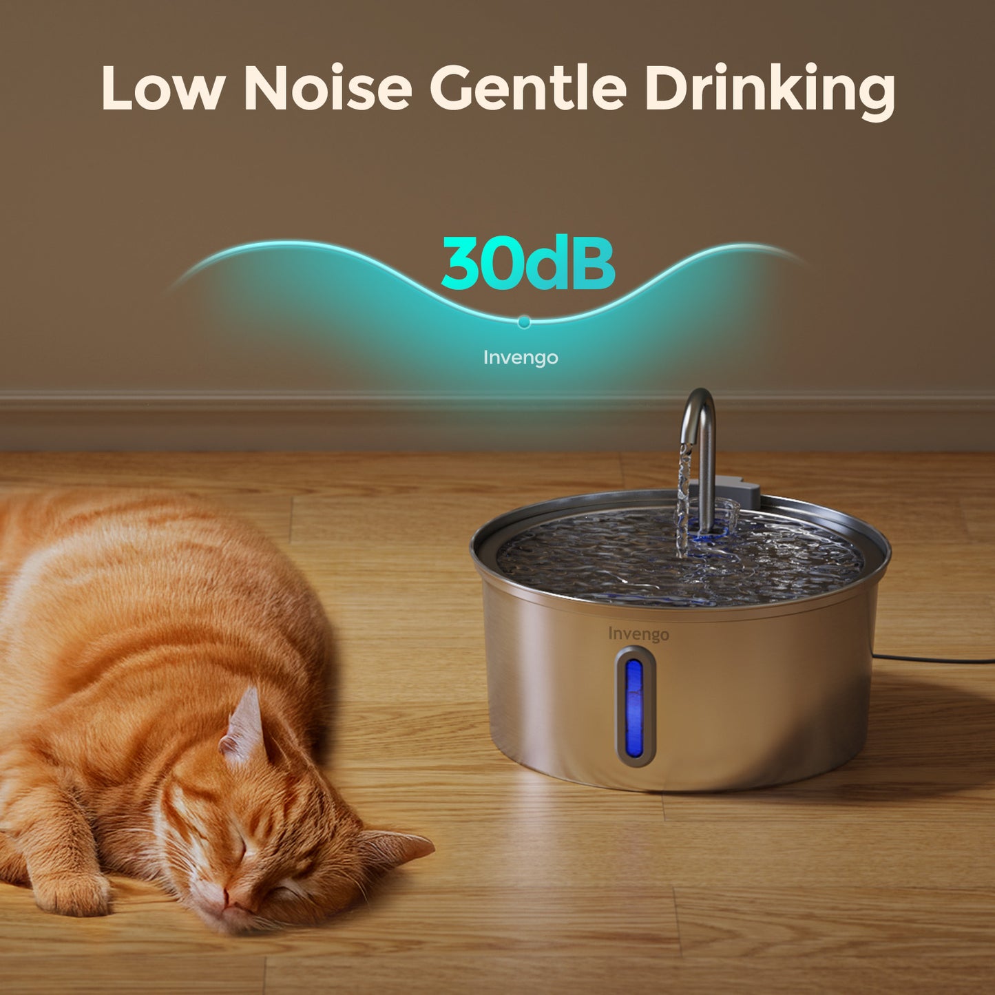 Invengo Pet Water Fountain with Stainless Steel