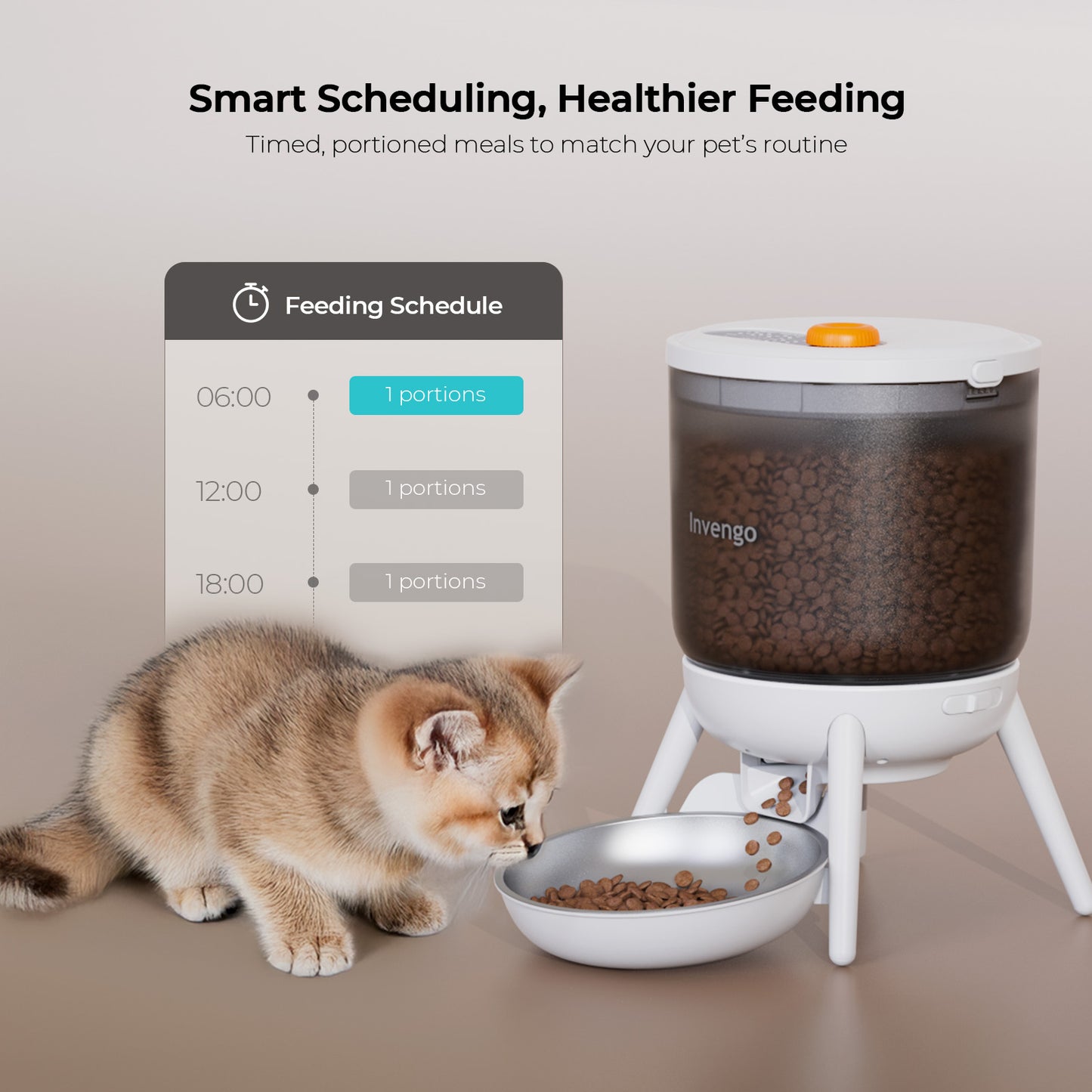 Invengo Timed Automatic Pet Feeder with 3L