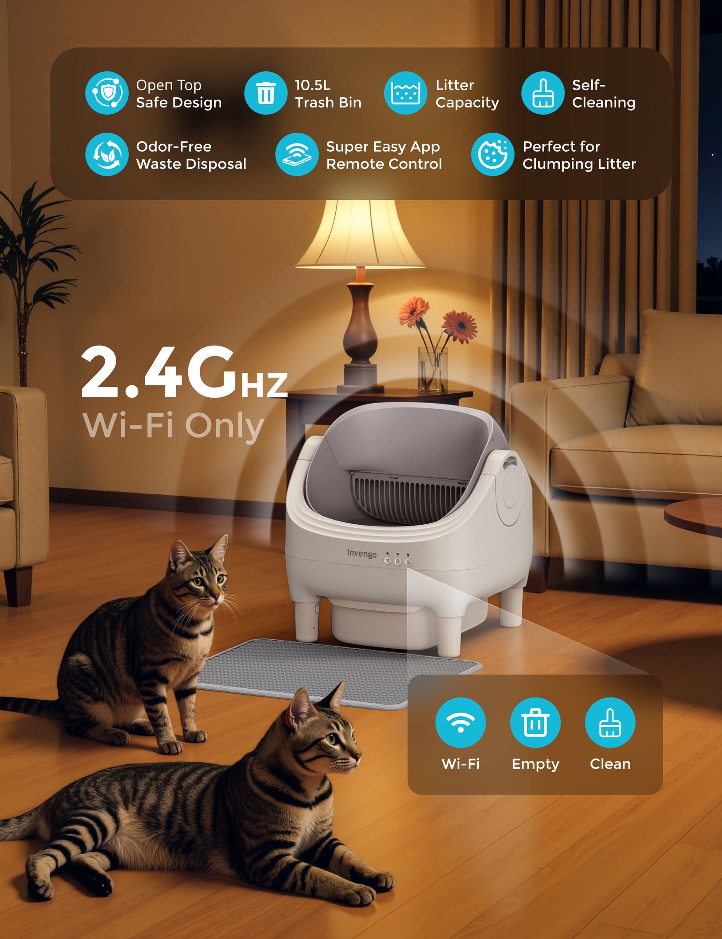 Invengo Automatic Self-Cleaning Cat Litter Box
