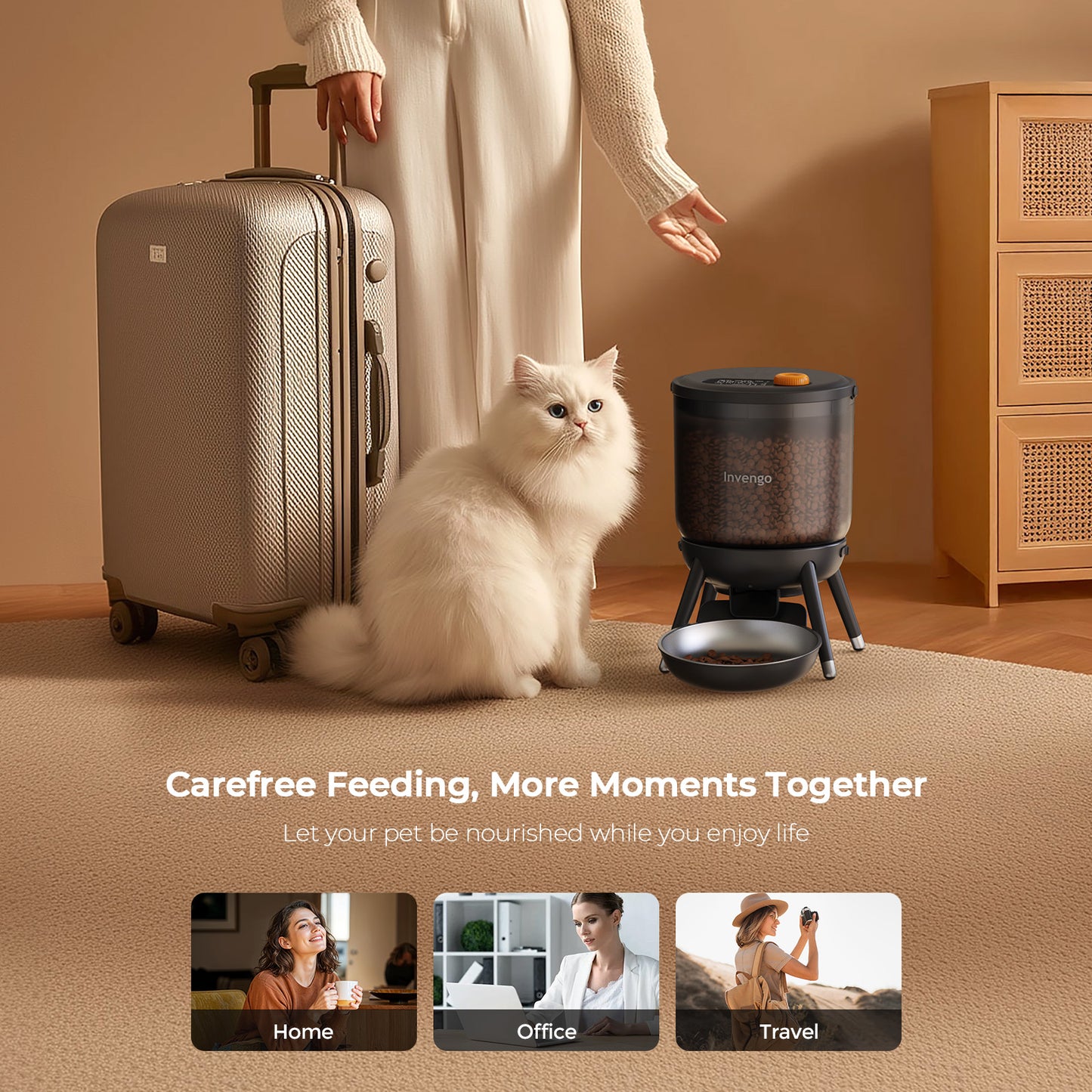 Invengo Timed Automatic Pet Feeder with 3L
