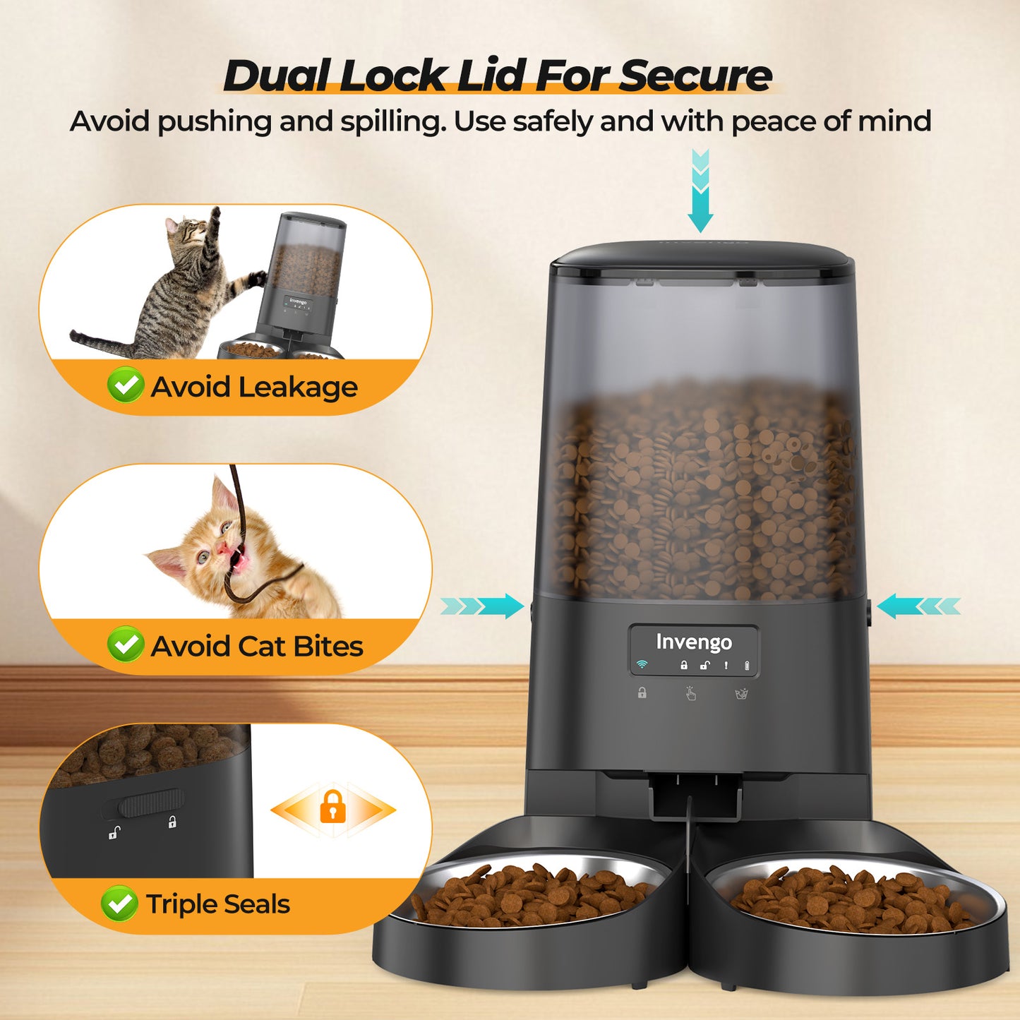 Invengo Automatic Pet Feeder with Dual Bowl