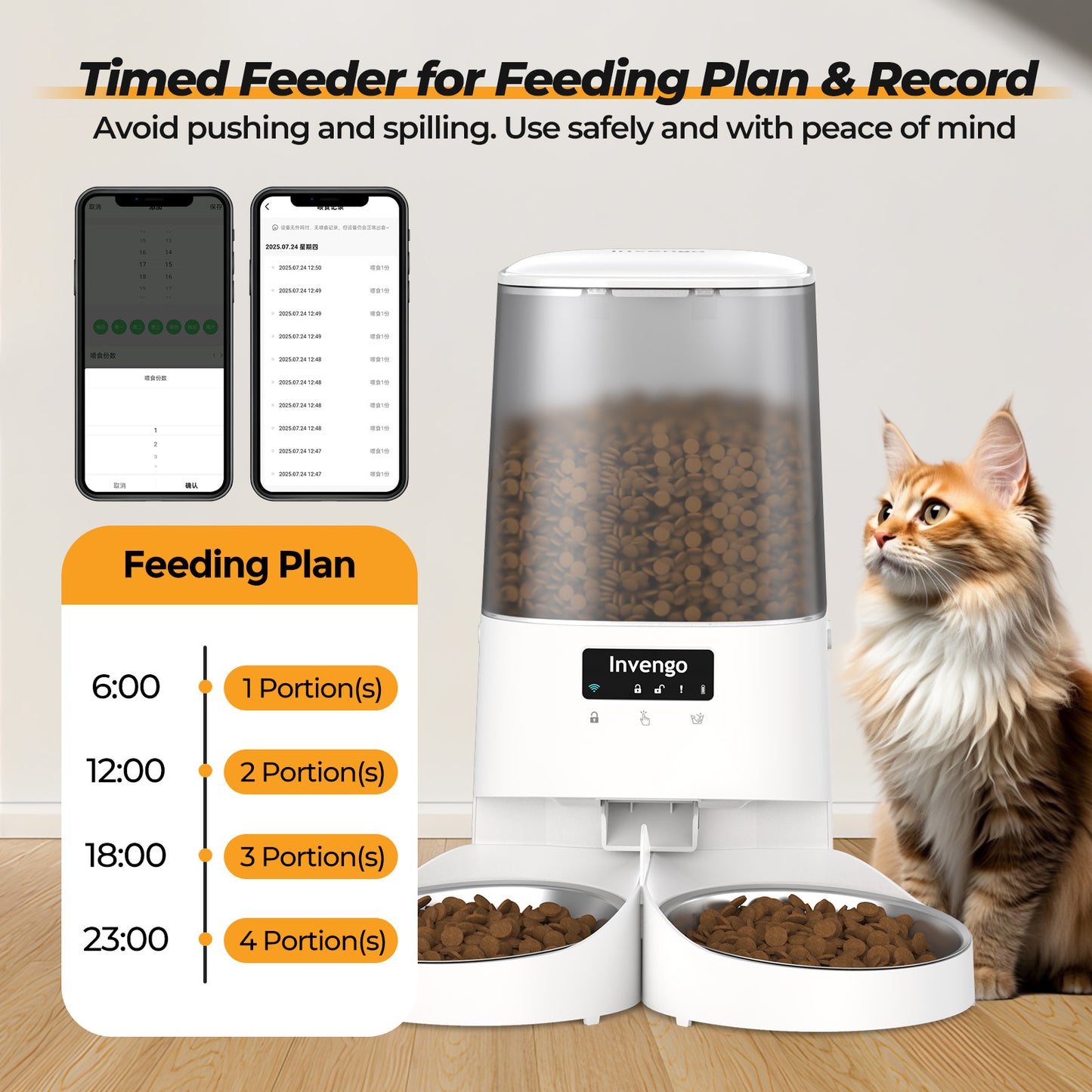 Invengo Automatic Pet Feeder with Dual Bowl