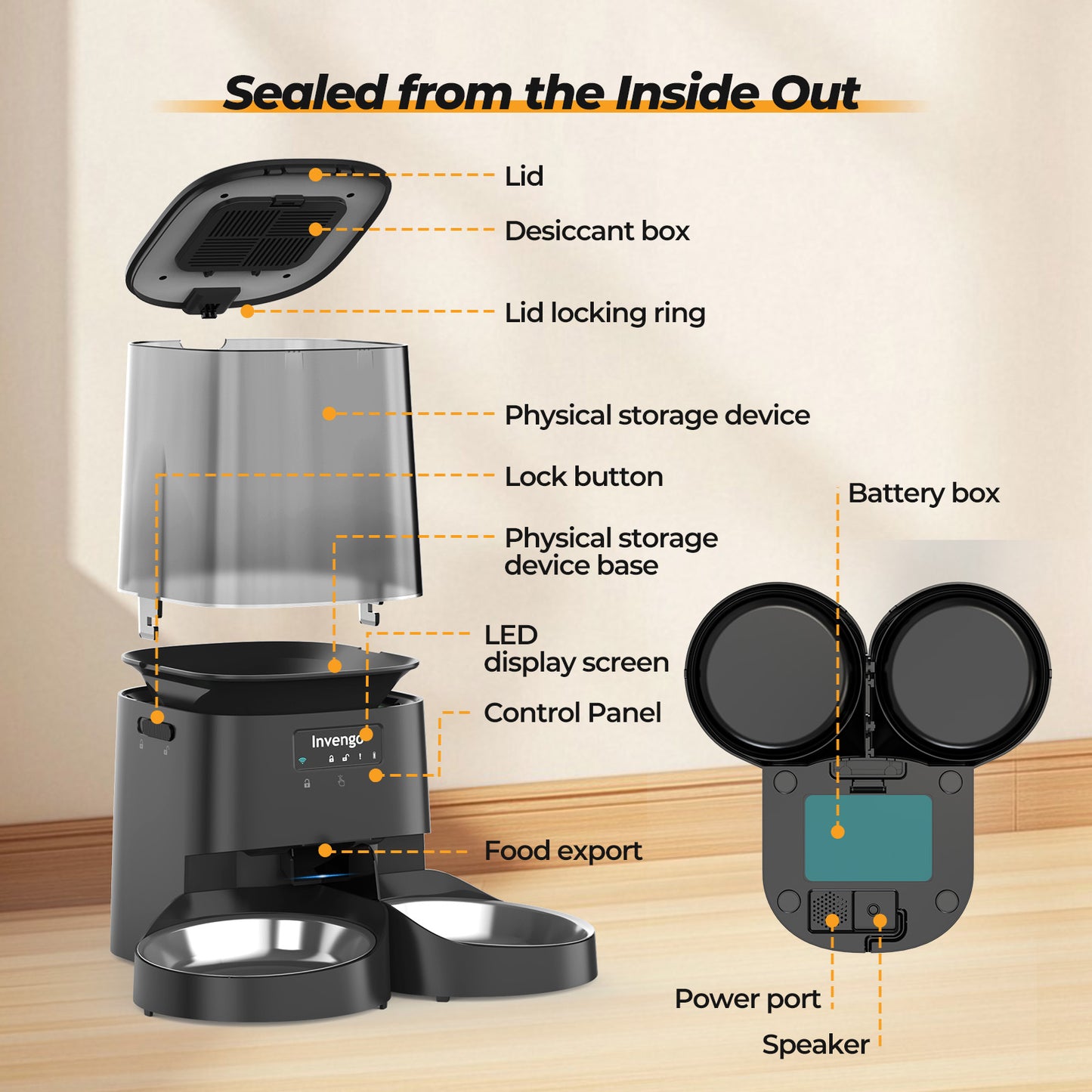 Invengo Automatic Pet Feeder with Dual Bowl