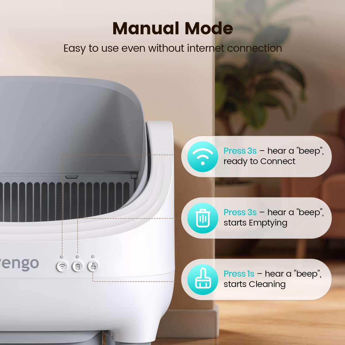 Invengo Automatic Cat Litter Box Self Cleaning, Large Litter Box for Multiple Cats, Ultra-Quiet with Advanced Odor Control, Safety Sensors, App Control, Gray