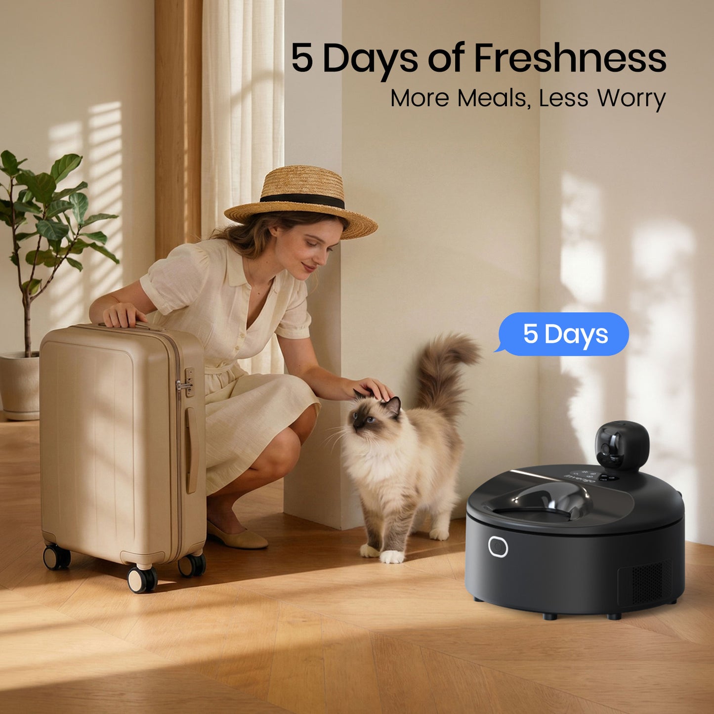 Automatic Refrigerated Wet Cat Food Feeder, App Controlled Smart Cat F –  Invengo SmartCare Store