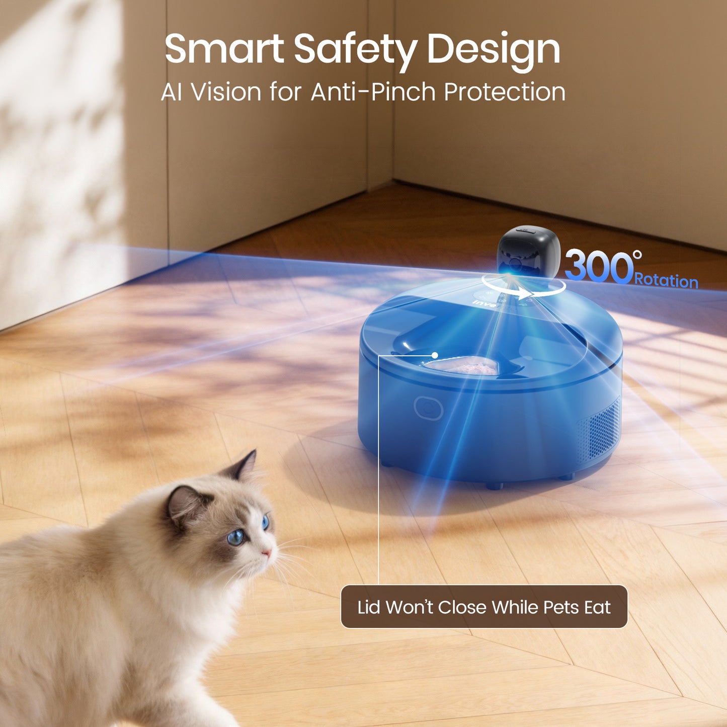 Automatic Refrigerated Wet Cat Food Feeder, App Controlled Smart Cat Feeder with Semiconductor Cooling, Keeps Wet Food Fresh Up to 5 Days, Stainless Steel Trays, Scheduled Feeding  - Black