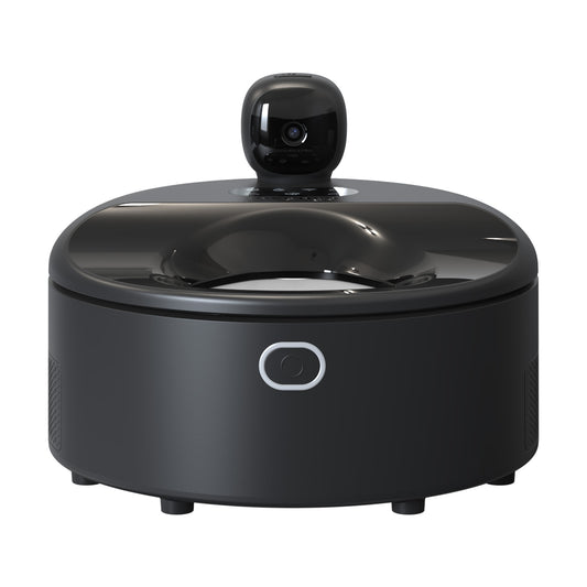 Automatic Refrigerated Wet Cat Food Feeder, App Controlled Smart Cat Feeder with Semiconductor Cooling, Keeps Wet Food Fresh Up to 5 Days, Stainless Steel Trays, Scheduled Feeding  - Black