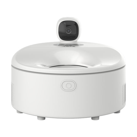 Automatic Refrigerated Wet Cat Food Feeder, App Controlled Smart Cat Feeder with Semiconductor Cooling, Keeps Wet Food Fresh Up to 5 Days, Stainless Steel Trays, Scheduled Feeding  - Black